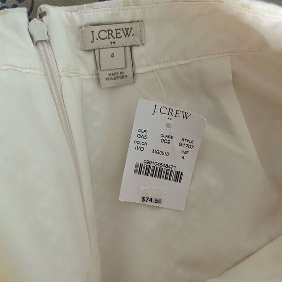 J Crew NWT Yellow and White Midi Skirt - Picture 6 of 6